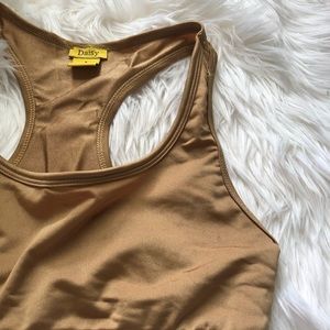 Gold Metallic Sports Bra / Crop Top